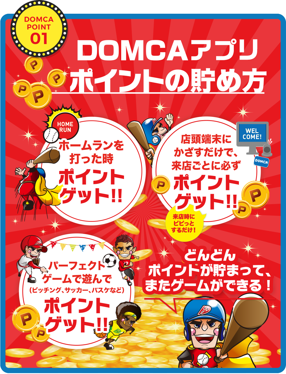 POINT01 DOMCAアプリポイントの貯め方